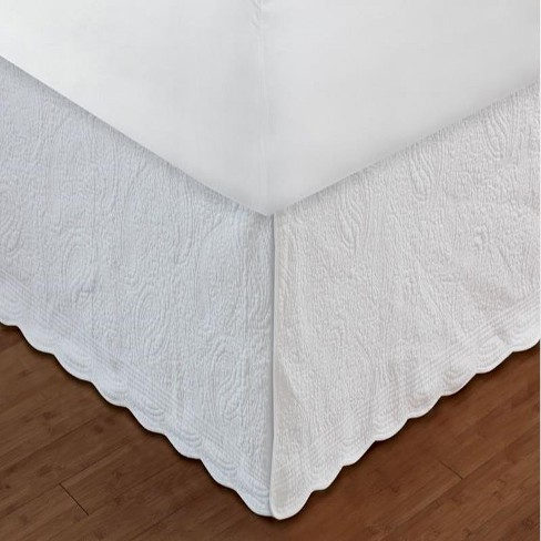 White Greenland Home Cotton Voile Dust Ruffle 15-inch L 