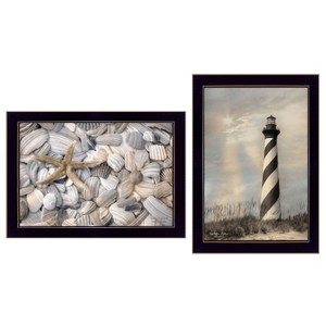 Cape Hatteras Lighthouse and Sea Shells Collection 2-Piece Vignette By Lori Deiter, Printed Wall Art, Ready To Hang Framed Poster, Black Frame - 1 of 1
