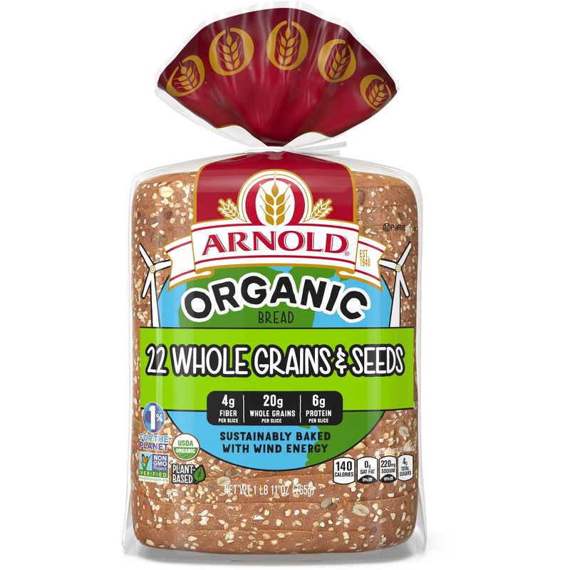 Arnold Organic 22 Grains &#38; Seeds Bread - 27oz, 1 of 10
