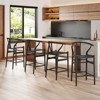 VYNXARIA Fully Assembled Wishbone Barstool,Weave Counter Height Bar Stool for Kitchen Island,Black - 2 of 4