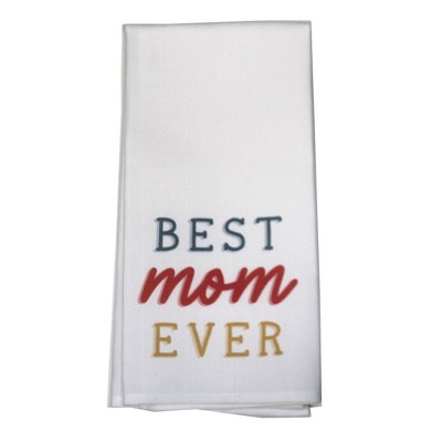 Tabletop 27.0" Best Mom Ever Dish Towel Mother's Day The Little Birdie  -  Kitchen Towel