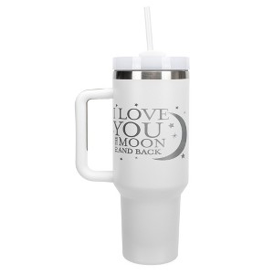 Elanze Designs I Love You to The Moon and Back Stars 40 oz. Stainless Steel, Large Water Bottle Coffee Mug, Spill & Leak Resistant, Thermal Travel - 1 of 1