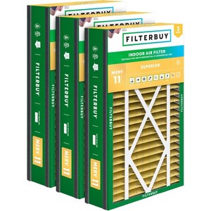 Filterbuy 16x25x3 Air Filter (3-Pack), Pleated MERV 11 Allergen Defense Replacement HVAC AC Furnace Filters for Trion  Bear, Lennox X0581, & More - 1 of 4