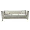 TiramisuBest 82.67" Modern Velvet 3-Seater Chesterfield Style Beige Couch for Living Room with 2 Pillows - Beige - 4 of 4