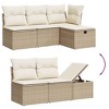 vidaXL Garden Sofa Set Beige - 3 of 4