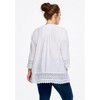 ellos Women's Plus Size Crochet Trim Blouse - 3 of 4