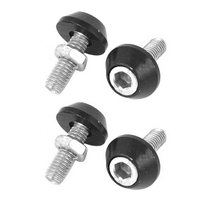 Unique Bargains Car Hex Head License Plate Bolts Screws Silver Tone Black 4 Pcs - 1 of 4