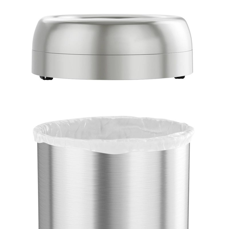 halo quality 13gal Round Top Stainless Steel Trash Can and Recycle Bin with Dual Deodorizer, 5 of 6