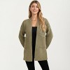 Anna-Kaci Women's Open Front Long Sleeve Textured Knit Design Cardigan with Relaxed Fit - 3 of 4