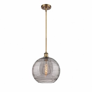 Athens Deco Swirl - 1 Light Stem Hung Mini Pendant In Industrial Style-15 Inches Tall and 12 Inches Wide - 1 of 1