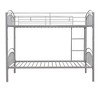 NicBex Twin Over Twin Bunk Bed with Fence and Ladder,Metal Loft Bed with Detachable Design for Bedroom,Convertible into 2 Beds,White/Black/Silver - 4 of 4
