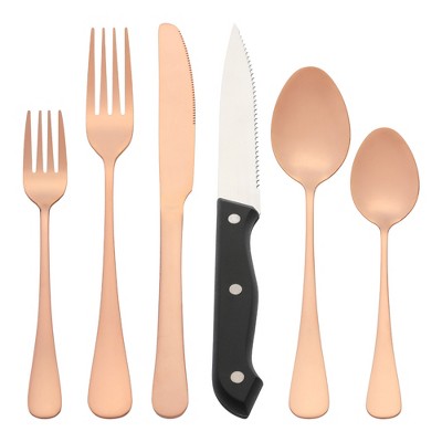 REGALWOVEN Stainless Steel Durable Rust-Proof Corrosion Resistant Flatware Set 24 Pcs
