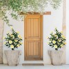 Wikineon 3.2 Ft Yellow Artificial Camellia Tree with White Pots - 39 inch Tall Fake Tree,Large Artificial Plants Indoor Outdoor,Front Home Door - 4 of 4