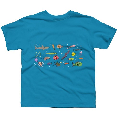 Boy's Design By Humans Funny Sea Creatures Cartoon Illustration By ...