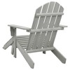 vidaXL Adirondack Chair Patio Adirondack Chair with Ottoman Solid Wood Fir - Gray - 4 of 4