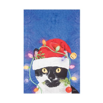 C&F Home Christmas Cat Benny Printed Flour Sack Kitchen Towel