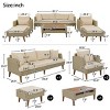Outdoor 6-Pieces Seating Set, All Weather PE Wicker Sofa Set with Glass Table, Sofa with Steel Frame and Removable Cushions–Cuddlewood - 2 of 4