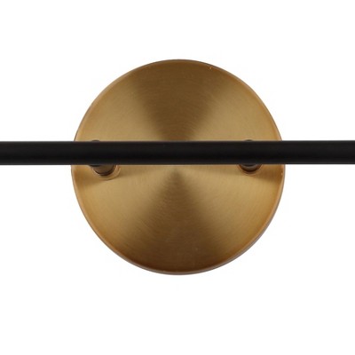 Caleb Transitional 18" Black and Brass LED Wall Sconce