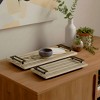 Trays for House, Bed, and Coffee Table Decor - Modern Decorative Trays with Sleek Handles for Jewelry or Trinkets - Set of 2 - 22", 18" Black & White - 2 of 4