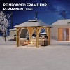 12 x 16 Ft Wood Gazebo, Upgrade Wooden Frame, Double Galvanized Steel Roof, Hardtop Gazebo with Nettings and Curtains - 4 of 4