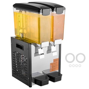 VEVOR Commercial Beverage Dispenser, 2 Tanks 10 L / 10.6 QT Per Tank Juice Dispenser, 270W Stainless Steel Ice Tea Drink Machine - 1 of 4