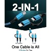 BONGEEK 2Pack 2-in-1 6.6FT USB C to Lightning and USB C Charger Cable Multiple Fast Charging Cord Compatible with iPhone Samsung, Google - Black - 2 of 4
