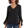 Women's Work Blouses Ruffle 3/4 Sleeve Dressy Top V Neck Casual Chiffon Tunic Blouses Business Shirts - 3 of 4