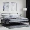 vidaXL Metal Bed Frame with Headboard Black 76 in.x79.9 in. King - 3 of 4