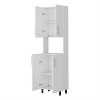 LunaLulinlk White Double Cabinet Kitchen Pantry with Open Storage - 4 of 4