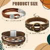 3-Pack Bohemian Faux Leather Multi-Layered Wrap Bracelets with Circle Design, Western Jewelry for Women & Men - 2 of 4