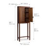 Hatteras Modern Boho Over Toilet Storage Cabinet with Solid Wood & Natural Rattan Accents-Teamson Home - 3 of 4