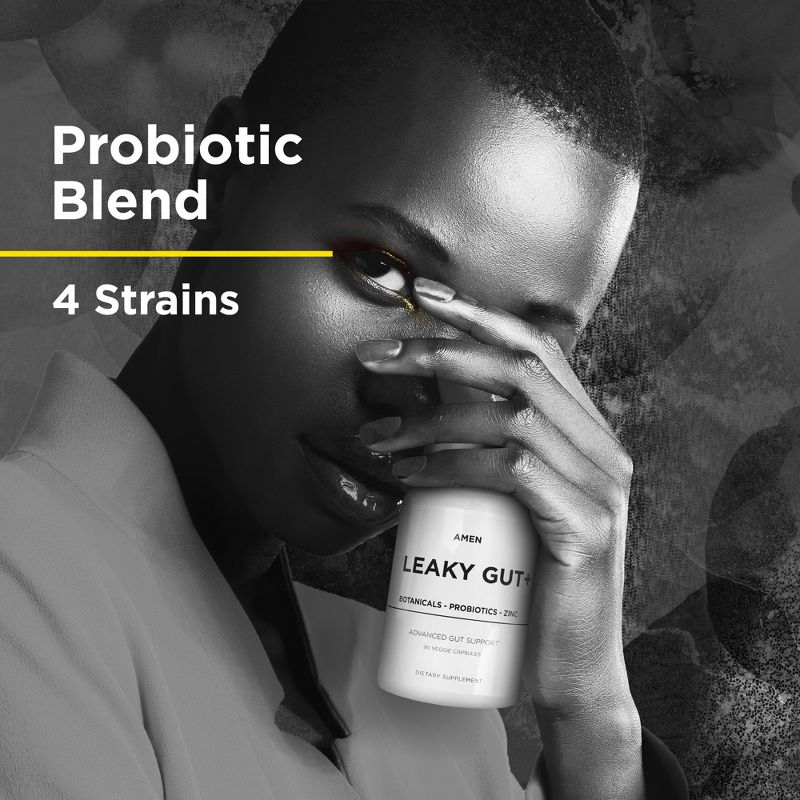 Amen Leaky Gut, Probiotics, Prebiotics, L-Glutamine, Digestive Supplement - 90ct, 5 of 8