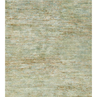 Green Hand-Knotted Abstract Cotton Runner Rug