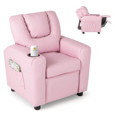 Infans Kids Recliner Chair w/Cup Holder & Side Pocket Adjustable Backrest Footrest