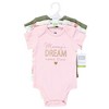 Hudson Baby Infant Girl Cotton Bodysuits, Mom Dad Floral - 2 of 4