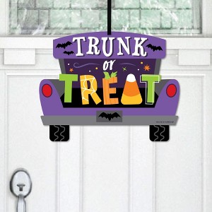Big Dot of Happiness Trunk or Treat - Hanging Porch Halloween Car Parade Party Outdoor Decorations - Front Door Decor - 1 Piece Sign - 1 of 4