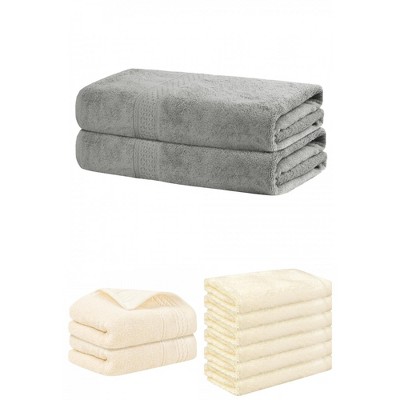 REGALWOVEN Striped Soft Absorbent Bathroom Cotton Towel Set 3 Pcs