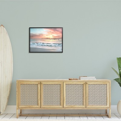 Stupell Industries Morning Sunrise Beach Landscape Distant Mountains ...