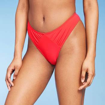 Women's Mid-waist Extra High Leg Cheeky Bikini Bottom - Wild Fable™ : Target