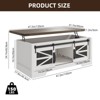 Farmhouse Lift Top Coffee Table, Multifunction Coffee Table with Sliding Barn Door, Hidden Storage Compartment - 4 of 4