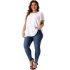 Agnes Orinda Women's Plus Size Chiffon 2-Layered Ruffle Short Sleeve Round Neck Top - 3 of 4