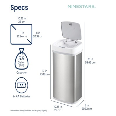 SEVOBAL Indoor Trash Cans 3 Gallon Plastic Trash Can with Lid Touchless Garbage Can Fits Any Kitchen, Bathroom, Office, Silvery, 10.3"*7.8"*16.7"