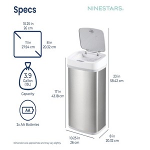 SEVOBAL Indoor Trash Cans 3 Gallon Plastic Trash Can with Lid Touchless Garbage Can Fits Any Kitchen, Bathroom, Office, Silvery, 10.3"*7.8"*16.7" - 1 of 4