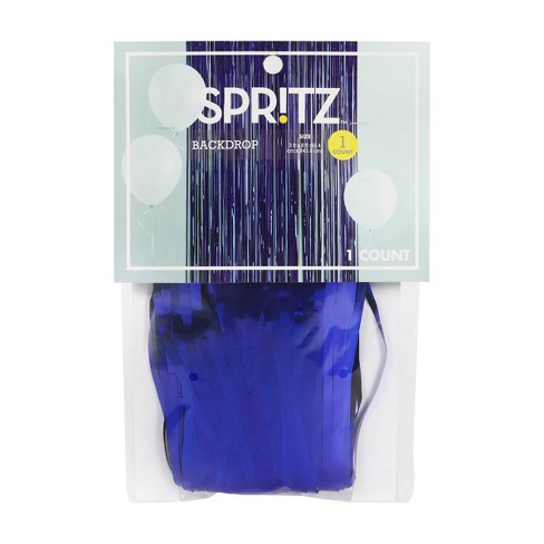 Holographic Metallic Fringe Backdrop Blue - Spritz™ - image 1 of 3