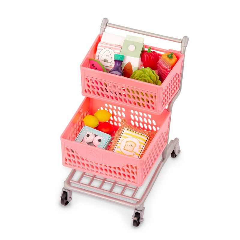 Our Generation Supermarket Play Pink Grocery Shopping Cart &#38; Food Accessory Set for 18&#39;&#39; Dolls, 5 of 8