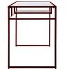 Gulches Glass Top Writing Desk - Blue/Red Finish, 5mm Clear Glass, Metal Sled Base, Open Wooden Shelf, 70lbs Top Weight Limit - 3 of 4