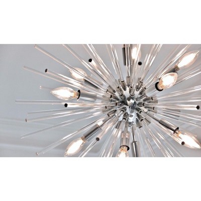Polaris 16-Light Clear Glass and Chrome Sputnik Pendant