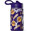 NBA Los Angeles Lakers 14oz Kids Stainless Steel Water Bottle With Straw Lid and Flexible Handle - 2 of 4