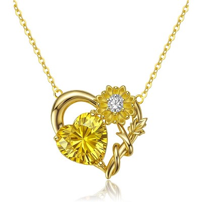 Molenia Birthstone Heart Necklace for Women: 936 Sterling Silver Heart Pendant with Birthstone Romantic Jewelry Gifts for Mom Her Birthday Christmas