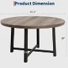 coucheta 47" Round Dining Table, Industrial Dinner Table for 4 to 6, with Sturdy Metal Frame & Rustic Finish, Circle Table for Kitchen, Dining Room - 2 of 4